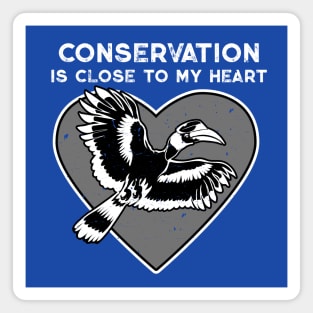 Great Hornbill Conservation Heart Magnet